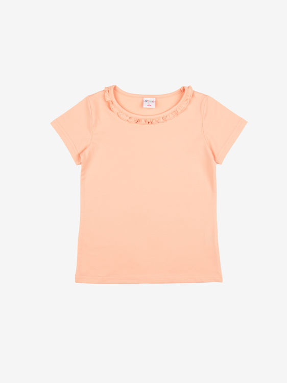 Picture of C2437 GIRLS HIGH QUALITY COTTON T-SHIRT WITH FRILL COLLAR